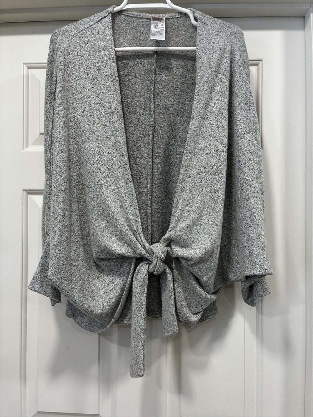 Chico's Light Gray Tie-Front Cardigan